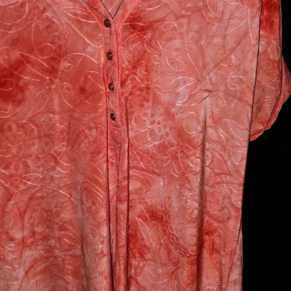 CB Coral Tie dye short sleeve button front blouse